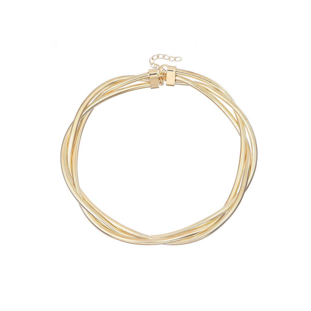 European-American Multi-layer Snake Bone Detachable Choker: High-End Heavy Metal Style Statement Necklace