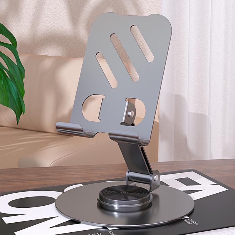 Universal All-Metal 360° Rotating Phone & Tablet Stand for Desktop Live Streaming & Learning