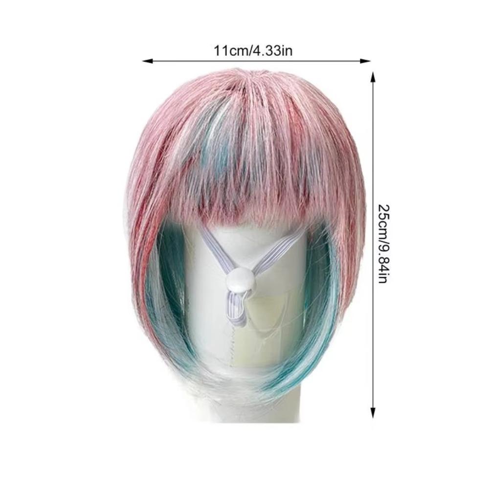 Long Hair Blue Pink Wig Colorful Dog Headwear Universal Dog Cat Costume Wig  Party Dress Up