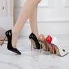 Women Pumps Lady Metal High Thin Heel Shoes Poinited Toe Stiletto Single Shoes for Office Nightclub Party Wedding Catwalk Show