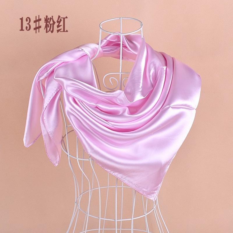 Selected solid color imitation silk generous silk scarf, women's silk scarf 90 * 90 color diced versatile scarf