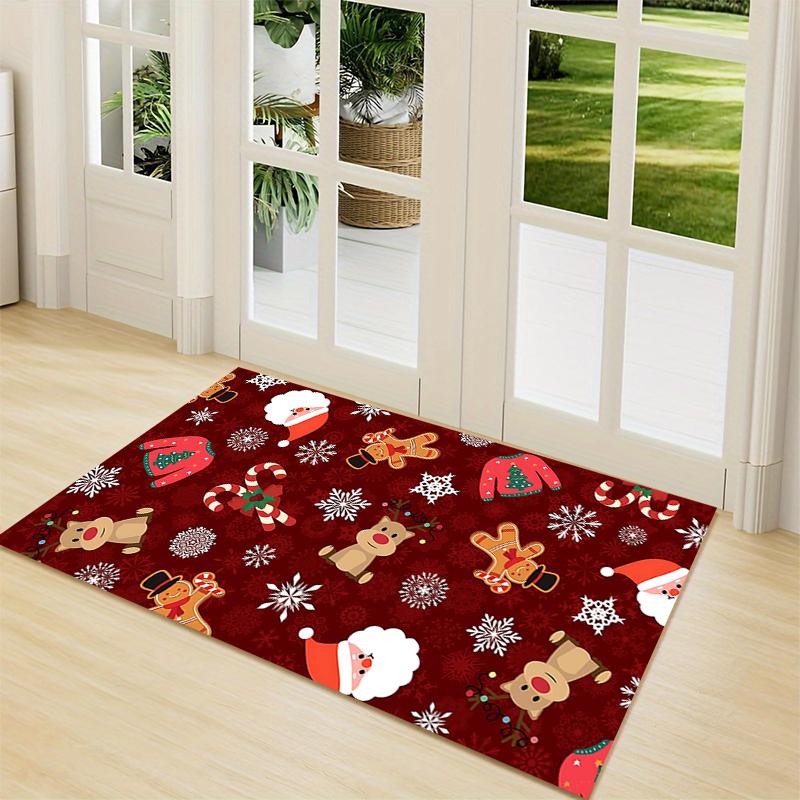 Christmas Ornament Carpet Rug Soft Washable Anti Slip Home Living Room Sofa Mats Personalized Christmas Rug