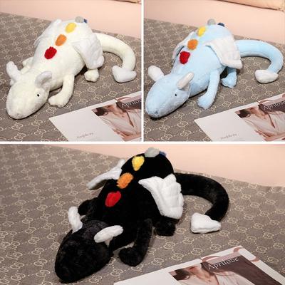 50~130cm Sky Dinosaur Lying Doll with White Wings Angel Cartoon Giant Animal Long Pillow Sleeping Leg Body Support Plushie Gift