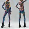 Unisex 3D Digital Colorful Snake Leopard Pattern Animal Printing Outfit Adults Halloween Party Role Play Cosplay Costume Carnival Jumpsuit
