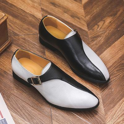 New Patchwork Plus Size Leather Shoes For Men British Style Leather 2023 Casual Yuppie Shoes Men Fashion Formal Leather Men