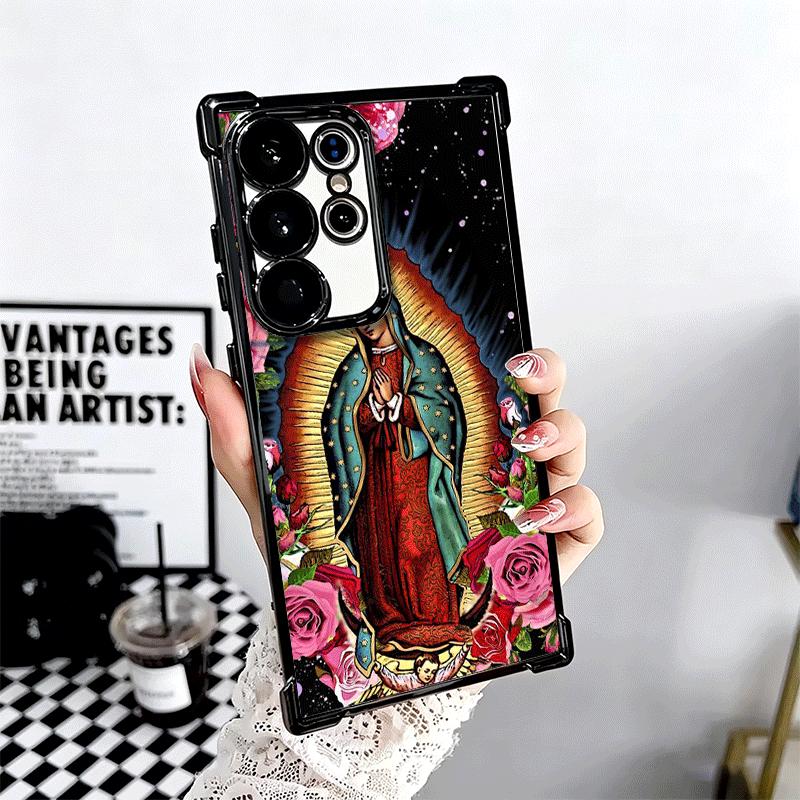 Virgen Mary Virgin De Guadalupe Plating Phone Case For Samsung Galaxy S24 S25 FE S26 Edge S23 Ultra S22 S21 Plus S20 Anti-Fall A
