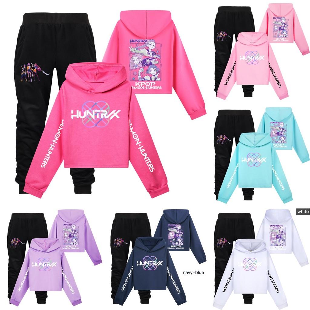 Kpop Demon Hunters Girl Child Hoodie Sweatsuit With Soft Cotton Fabric For Active Play