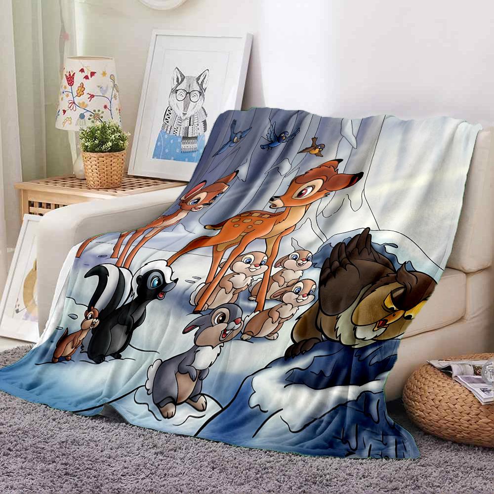 Coperta di Flanella Regina B-Bambi Stampa Cerbiatto - Coperta Morbida e Accogliente per Divano, Poltrona o Letto, Ufficio, Viaggio, Campeggio, Regali per le Feste