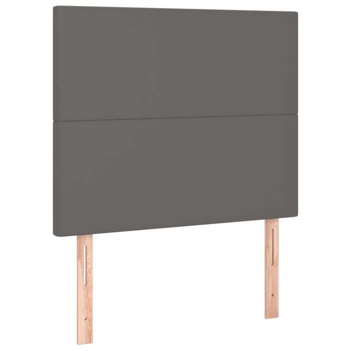 Tête de lit - MAISON EXCLUSIVE - Similicuir LED Gris 100x5x118/128 cm - Hauteur réglable - Bande LED découpable