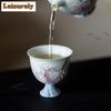 11ml Pastel Corn Poppy Teacup Vintage Tea Bowl Sample Tea Cup Tea-tasting Smelling Cup Jianzhan Master Cups Household Teaset