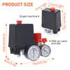 220V Luftkompressor Druckschalter Regelventil Regler mit Manometern Luftregulierventil Luftpumpen Aluminium Regelventil