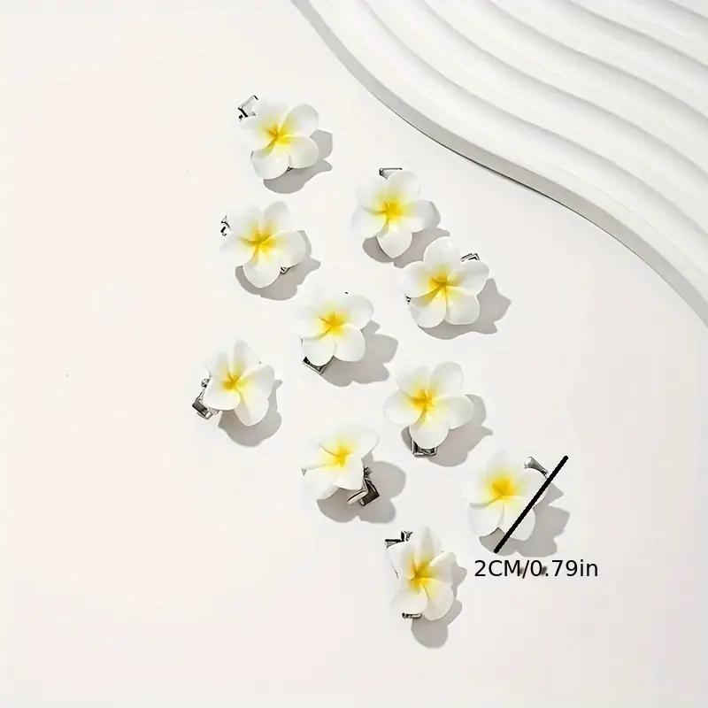 2/10PCS New Plumeria Flower Hair Clips Women Girls Lovely Egg Flower Barrette Hawaiian Wedding Bridal Hair Accessories
