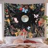 1pc Moonlight garden tapestry, moon flower tapestry, colorful plant tapestry