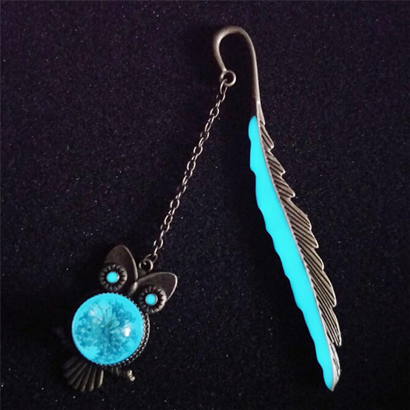 1Xluminous Night Owl Semn de carte Etichetă Read Maker Feather Book Papetarie