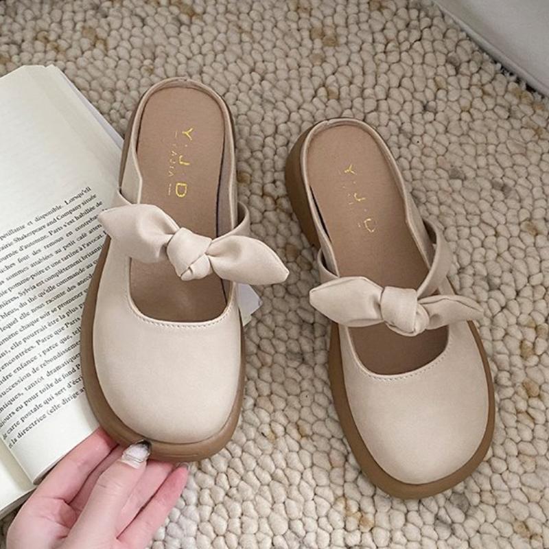 Closed-Toe Half Slippers for Women, Stylish and Versatile Thick-Sole Sandals, Perfect for Summer Outdoors