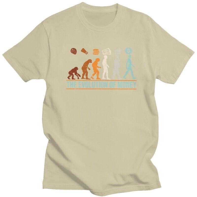 Custom Classic Evolution Of Money Bitcoin T Shirt Men BTC Crypto Coins Tshirt Streetwear Tee Tops Pure Cotton Oversized Tshirt
