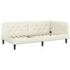 Corner Bed Frame Cream 90 X 200 Cm Velvet