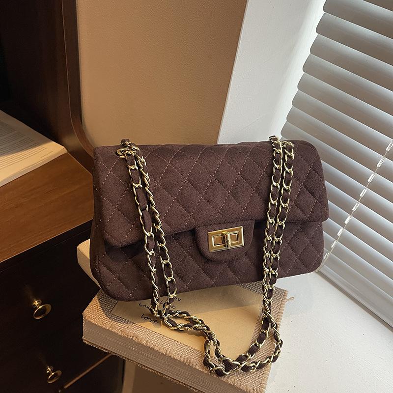 1Pc Ersatile Fashion Niche Large-capacity Tote Bag New Chain Diamond Shoulder Bag High-end Small Fragrant Messenger Bag