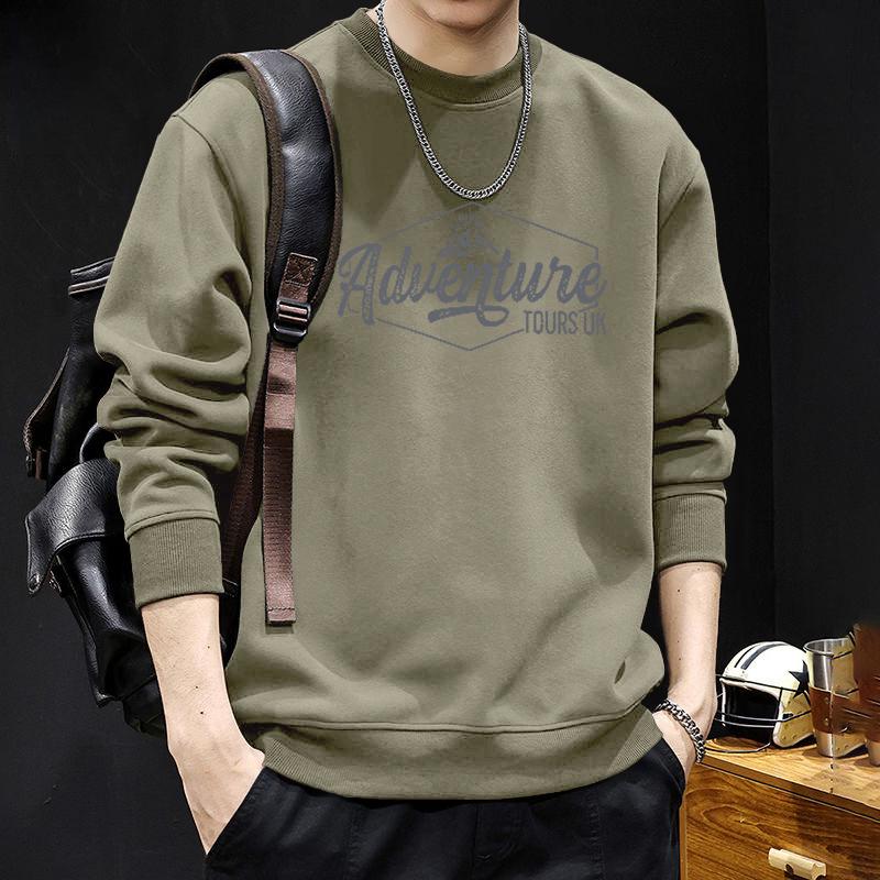 Men's Japanese-Style Letter Print Long Sleeve Hoodie - Spring/Autumn Fashion