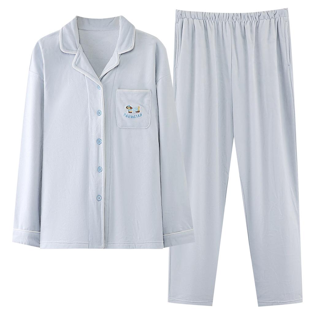 Island Fleece Pajamas Women'S Autumn And Winter Suits Coral Fleece Thickened Fleece Spring And Autumn Can Be Worn Outside Loungewear
