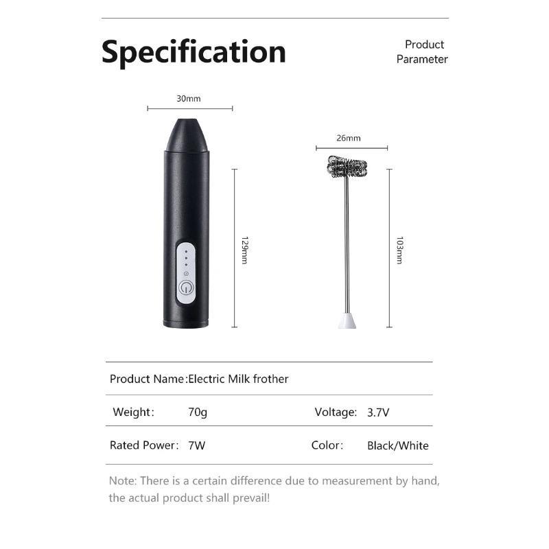 MINI napěňovač mléka USB dobíjecí 3 rychlosti Pěnový kávovar Mixér na šlehání kávy Elektrická rukojeť Mixér Šlehač vajec Šlehač na vejce Nástroje pro vaření za tepla