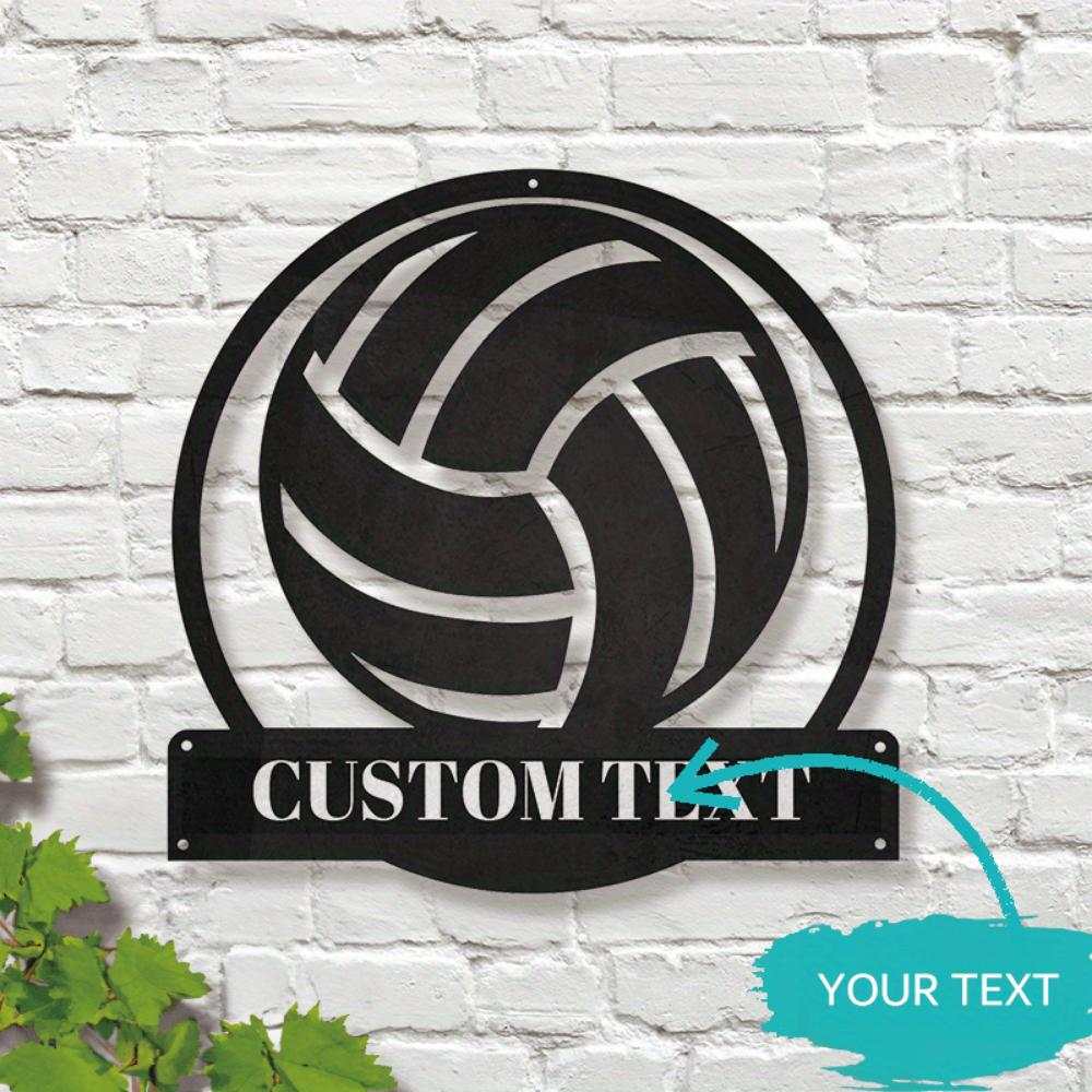Unique Custom Metal Volleyball Wall Art Contemporary Sports Fan Decor Indoor Outdoor