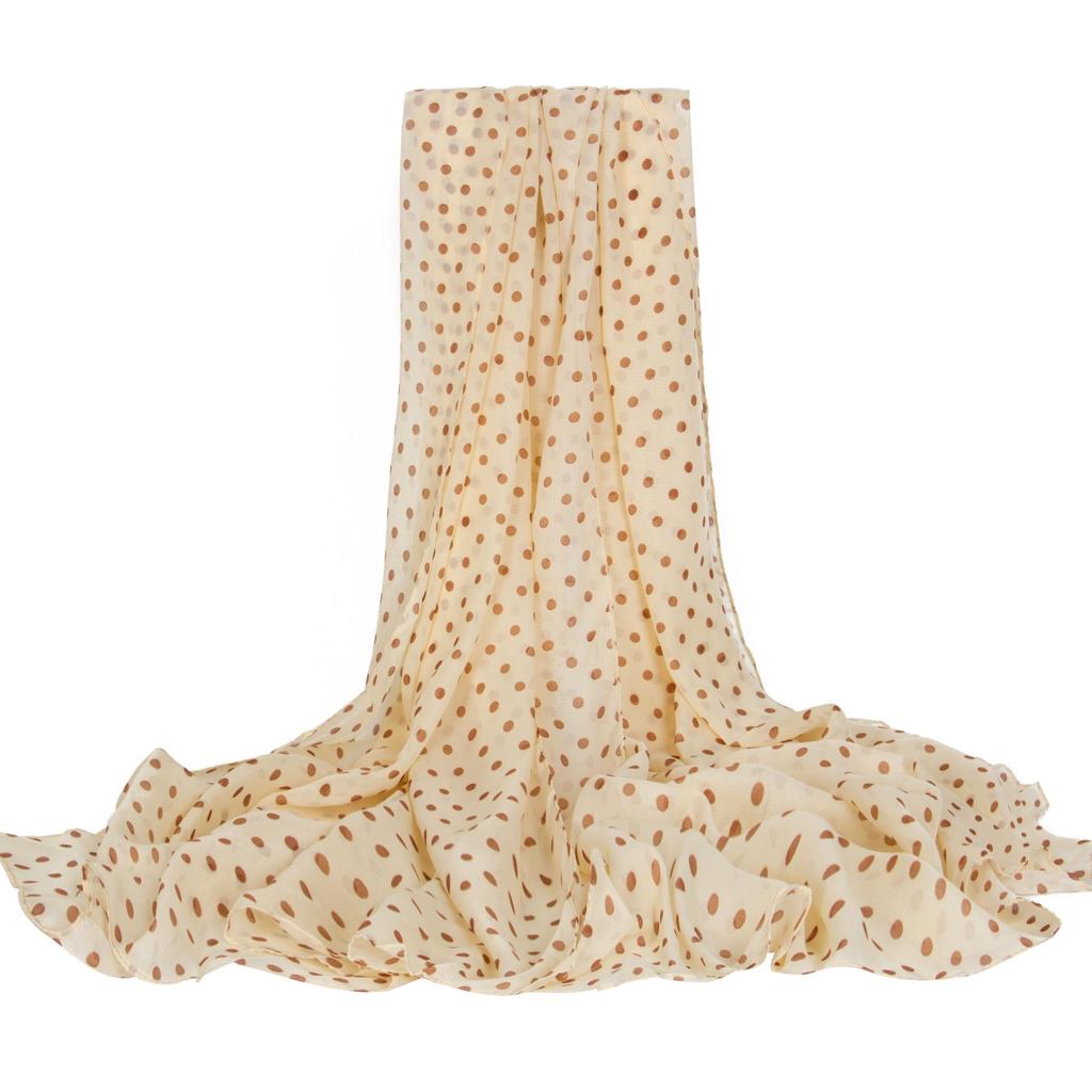 Polka Dot Chiffon Summer Beach Shawl: Lightweight, Breathable, Versatile Scarf