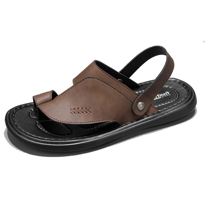 

Fashion Dual-Purpose Man Slippers Flip Flops Summer Men Outdoor Beach Shoes Breathable Cool Sandals Non Slip Comfort Male Casual Sandaly 47 коричневый