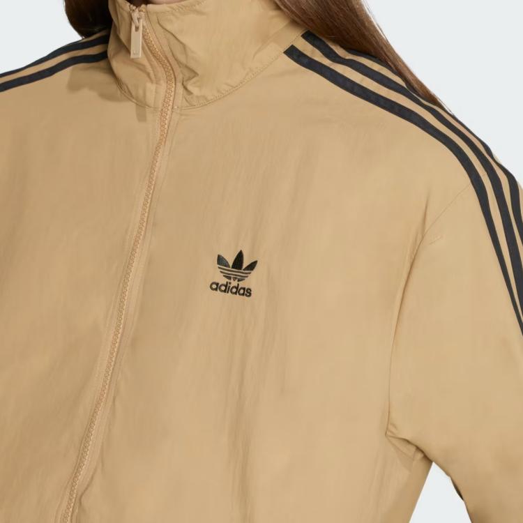 adidas Originale Gestreifte Stehkragen Locker Langarm Jacke Herren Jacke Braun JY1333