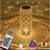 Diamond Crystal Table Lamp Rechargeable Acrylic Bedroom Bedside Ambiance Lamp Rose Decorative Lamp Touch Creative Night Lights