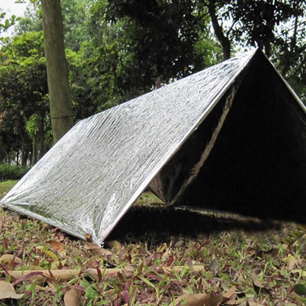 Emergency Blanket 1.3x2.1M Silver Survival Thermal Space Blanket for Camping Hiking Outdoor All Weather Protection