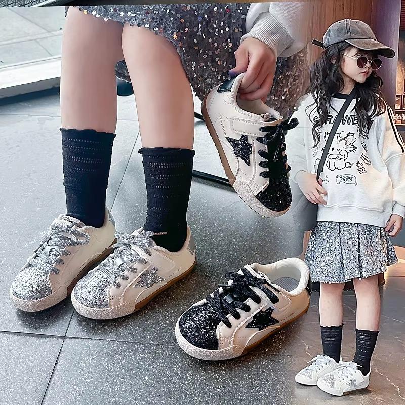 Girls' Shoes Spring Casual Versatile Little Girls Star Sneakers Spring Autumn Children's Sports Kids Shoes