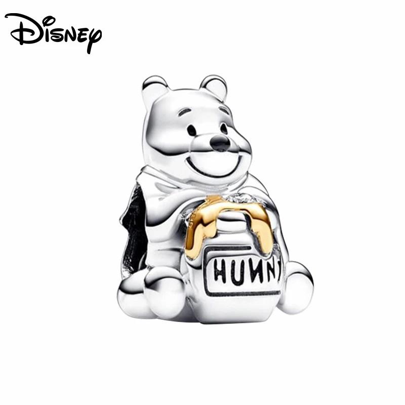 Disney 925 Silber Minnie Stitch Winnie Puuh Anhängerperle geeignet für originales Damenarmband DIY Schmuck Geschenk