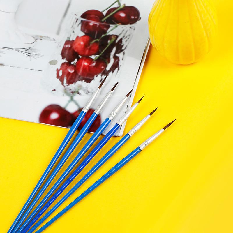 Children's Watercolor Brush Set with Acrylic, Oil Painting, and Hook Pens. Includes Nylon and Plastic Brushes with Flat and Row Pen Heads.