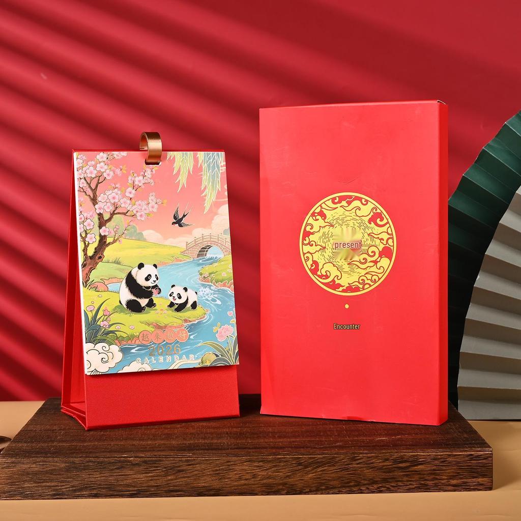 2026 Year of the Horse Custom Desktop Calendar with Iron Ring - High-Value Small Batch Student Planner and Ornament