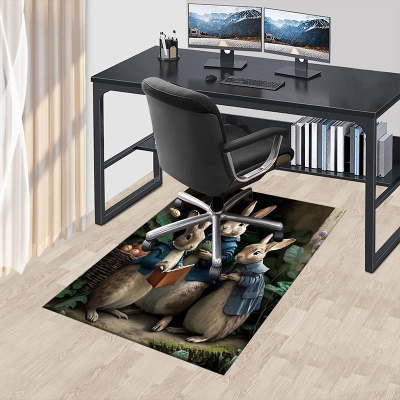 1PC Peter Rabbit Non-Slip Floor Carpet Compatible for Office&Living Room&Bedroom&Dining room - Flat - Weave Machine-S0376