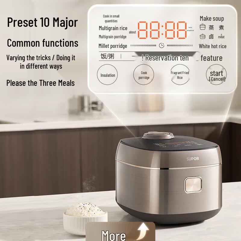 SUPOR 4L 0-Coating 316L Stainless Steel Smart Rice Cooker