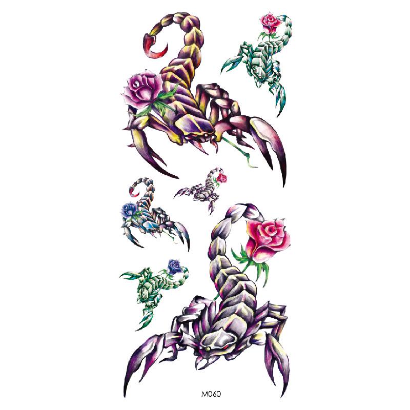 Realistic Bright Animal Totem Waterproof Rose Tattoo Stickers
