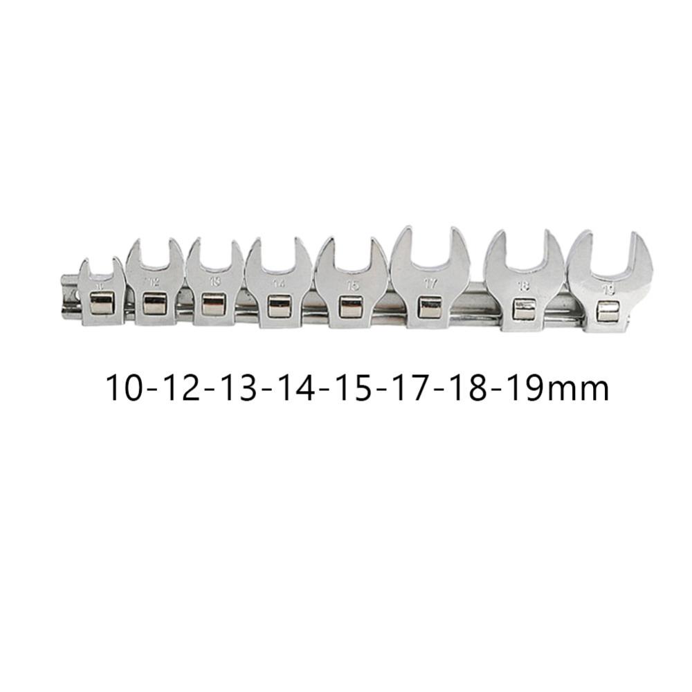 3/8 Zoll Mutter Krähenfußschlüssel-Satz Maulschlüsselkopf Vierkantkopf Werkzeugschlüssel 8-teiliger Satz Imperialer Bullhorn-Schlüssel