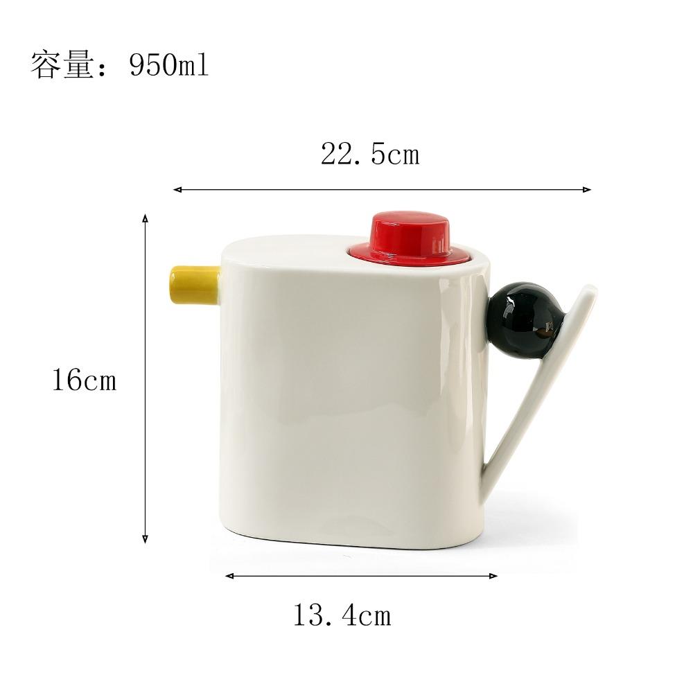 Ceramic Kettle Cup Simple Geometric Sphere Afternoon Tea Ceramic Coffee Cup and Saucer Color Matching Coffee Cup and Saucer