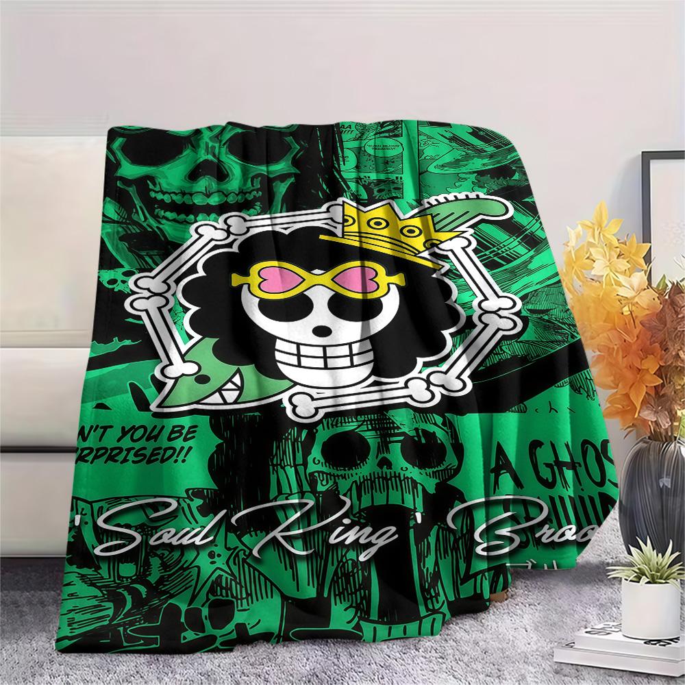 1PC One Piece Straw Hat Pirates Patterned Flannel Blanket Suitable For All Seasons For Home Decor Warmth And Comfort Gifts Holiday Present