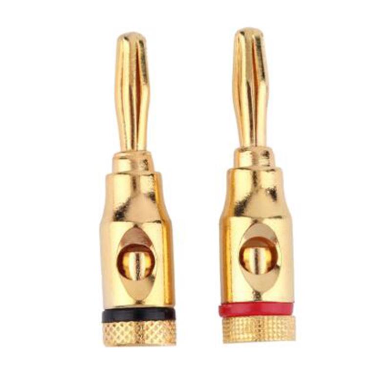 12Pcs Gold 24K Banana Plugs Audio Jack Speaker Wire Cable Screw Connector Us