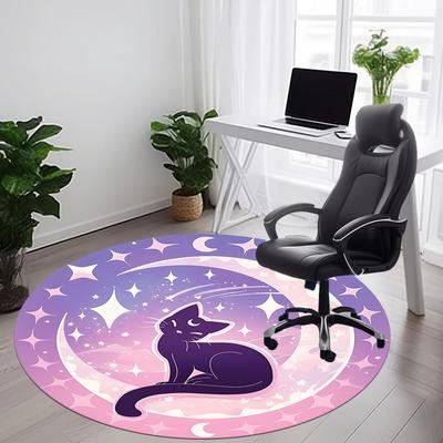 1pc Sailor Moon Cat Office Round Area Rug, Indoor Mat Suitable For Office, Under Office Chairs Bedroom Living Room Home Decor, Room Deco
