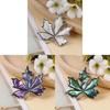 Creative Shell Leaf Brooch Pendant With Inlay For Women And Men