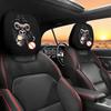 Headrest Cover 2 Piece Ice Silk Funny Cartoon Car Headrest Covers Automotive Seat Protector For Sedan Suv Truck Vehicle
