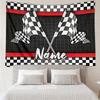 Custom Name Racing Print Tapestry, Backdrop, Easy Setup, Ideal for Bedroom, Office & Living Room, with Aesthetic Wall Hanging Decor.