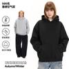 Unisex Hřejivá mikina s kapucí 500G s fleecovou podšívkou Air Layer Zimní top Volný střih Jednobarevná