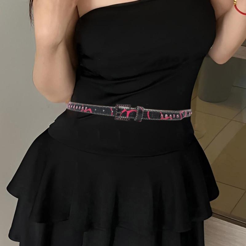 Beaded Waist Chain Casual Belt Jeweled Buckle Waist Ceinture Belt Heavy Duty Belt for Beach Jewelry Accessories