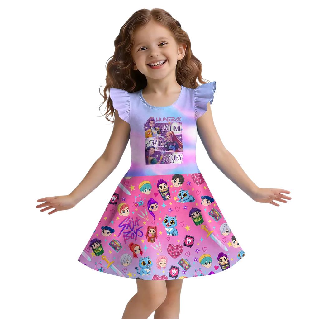 Children's Sleeveless U-neck Summer A-line Floral Casual Holiday Dress