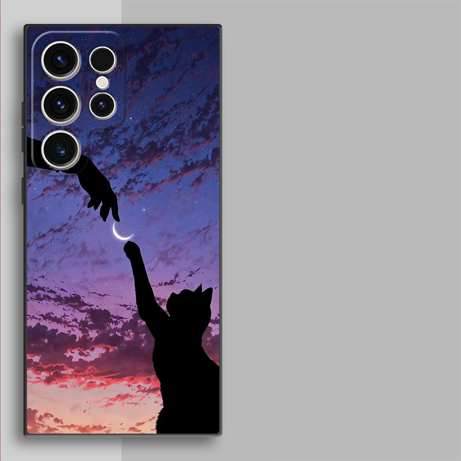 

Case for Samsung Galaxy S26 S23 S10 S9 S21 FE S24 Plus S25 Ultra S20 Note 20 Ultra 8 9 10 Funda Phone Cover Cartoon Night Sky Galaxy S9